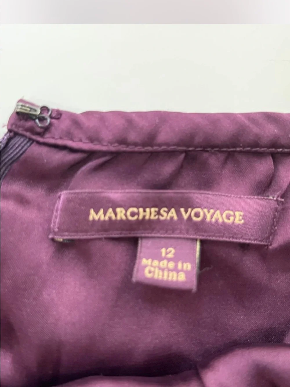 Marchesa Plum Patchwork Ruffle Mini Skirt